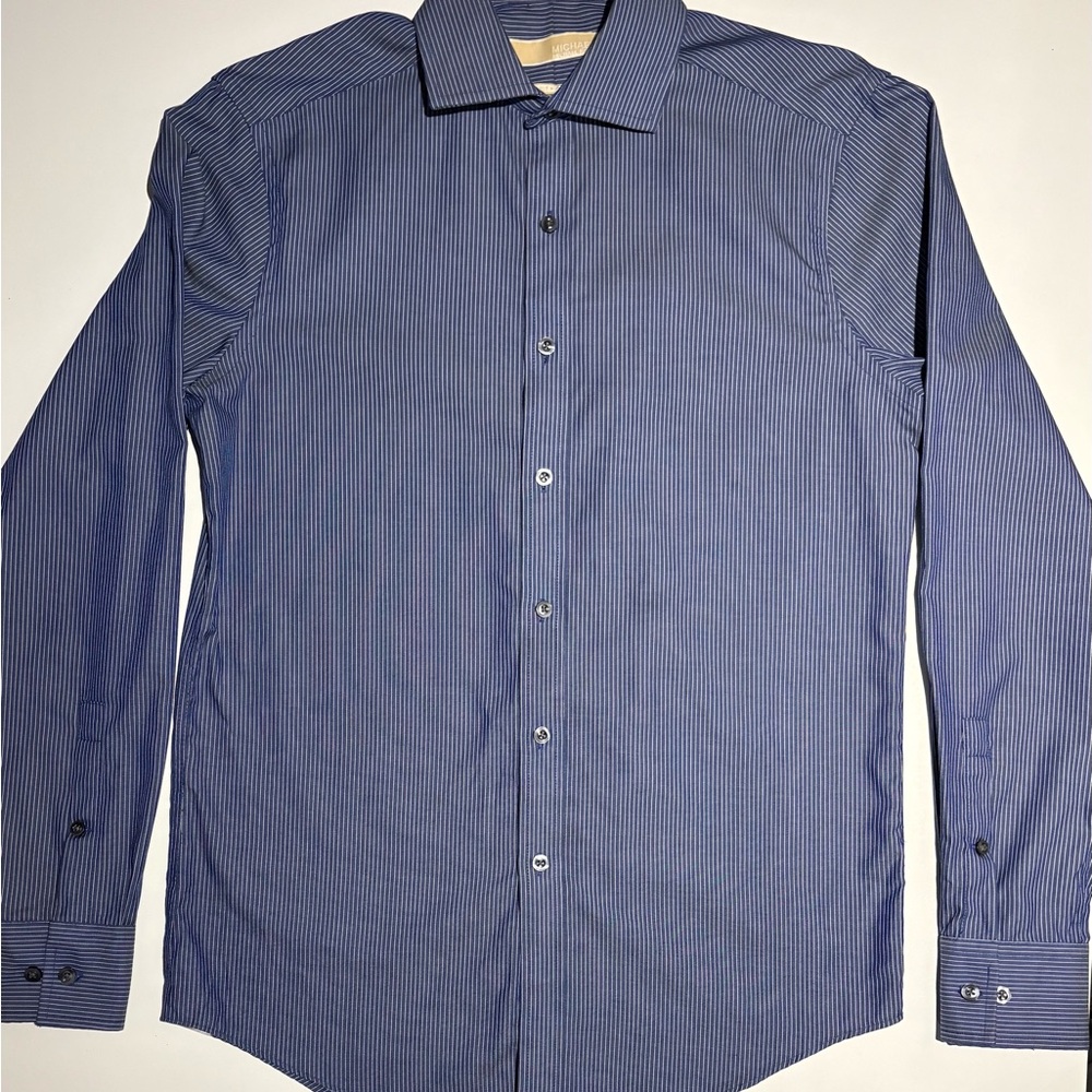 MICHAEL Michael Kors Navy Pinstripe Dress Shirt